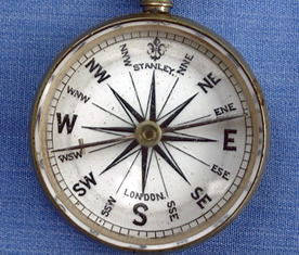 Enamelled  dial Stanley London pocket compass