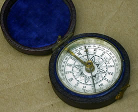 Victorian leather cased compass