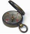 Antique F Barker brass pocket compass