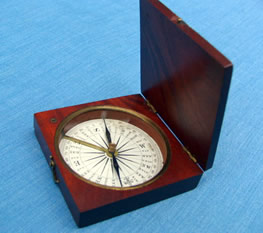 19th C wood block compass