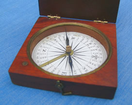 19th C wood block compass