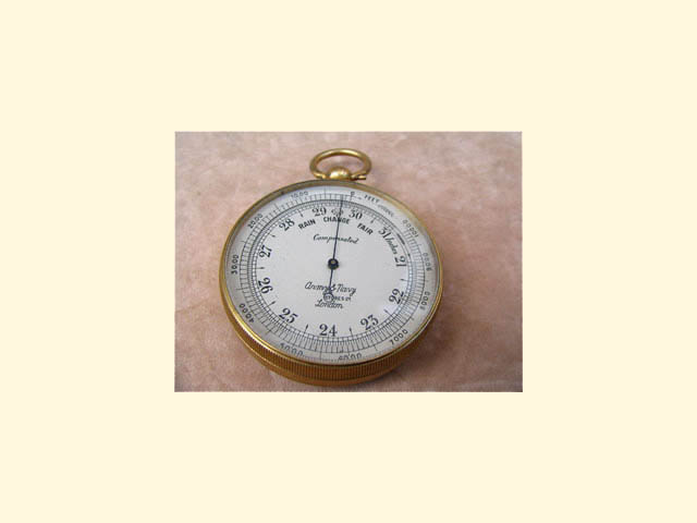 Army & Navy pocket barometer with altimeter ring