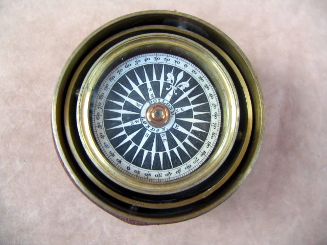 Close up view of Dollond boat compass dial