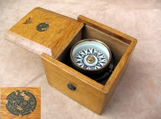 Late 19th century gimbal mounted ships compass