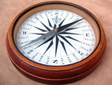 Victorian mahogany desk top compass by Barker & Son