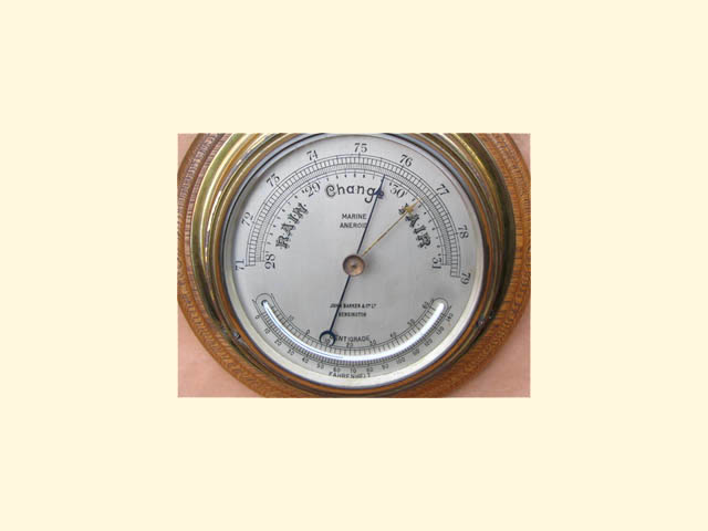 Close up view of dial with thermometer