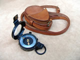 Barker WW2 prismatic marching compass with case