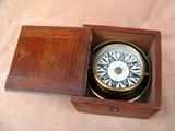 Gimbal mounted ship or boat compass - mid 19th century
