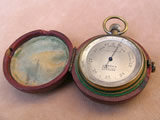 Small 19th century pocket barometer with case