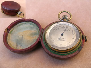 Small 19th century pocket barometer by James Brown, Glasgow