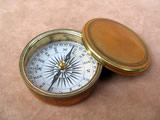 19th century brass cased pocket compass
