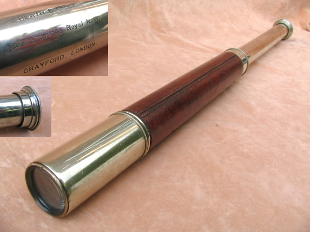 Rare Naval telescope made to the Royal Navy by Heath & Co Crayford
