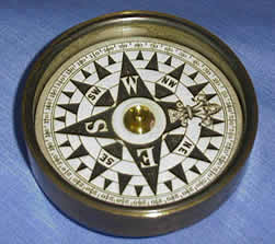 F Barker 19th C brass compass