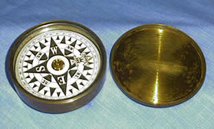 19th C brass compass