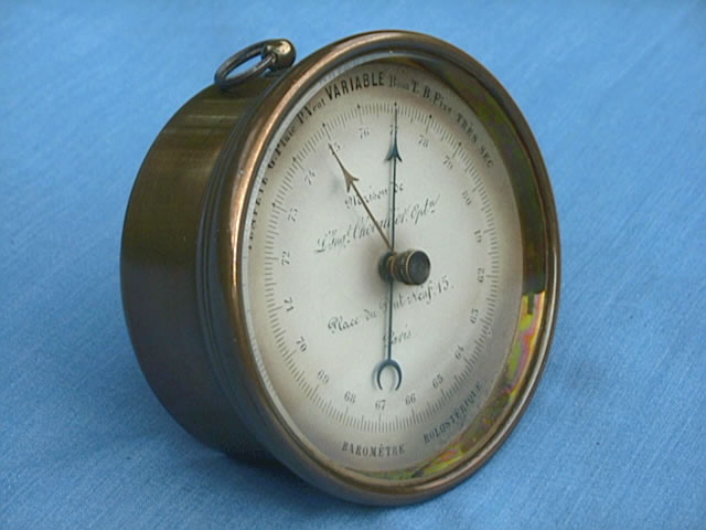 19th Century French Holosteric pocket barometer