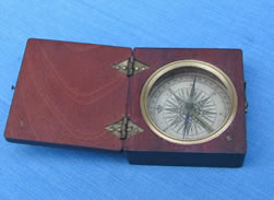 19th C mahogany cased compass