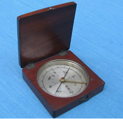 late 19th C mahogany cased compass