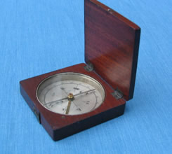 Mahogany cased  late 19th C compass