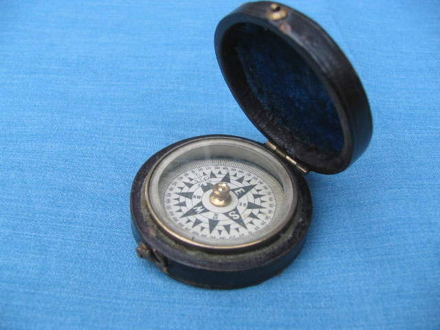19th century dial card  pocket compass