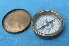 Brass cased compass by Pizzala , Hatton Garden London