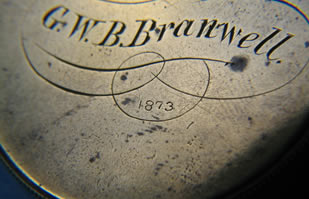 Brass pocket compass, by W H Moralee, North Shields