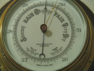 Aneroid Ships barometer by J Barker Kensington