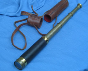 Victorian 3 draw brass & leather telescope