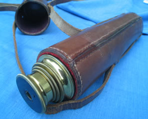 Victorian 3 draw leather cased telescope
