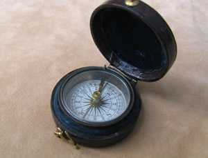 Victorian English bar pocket compass