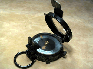 WW2 marching compass by F Barker & Son