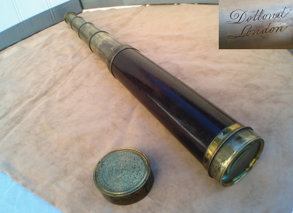 Dollond mahogany 4 draw telescope circa 1820