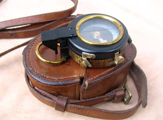 Prismatic marching compass by E R Watts & Son, 1935