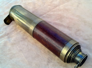 19th century 3 draw mahogany telescope by J Cam London