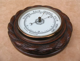Vintage rope twist style aneroid barometer