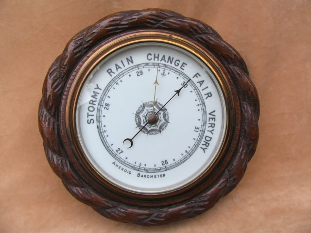 Vintage rope twist aneroid barometer