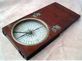 Georgian mahogany pocket compass with inscription