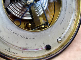 19th C Holosteric barometer with twin thermometers PNHB