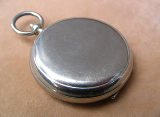 Underside view of 1917 Dennison pocket compass
