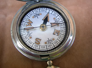 Dennison 1918 pocket compass with fob chain