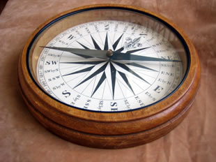 Victorian desk top mahogany cased compass