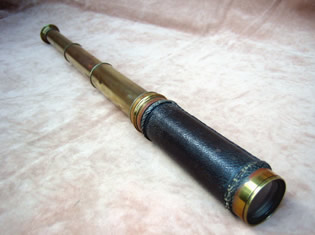 3 draw leather clad pocket telescope