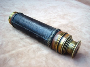3 draw leather clad pocket telescope
