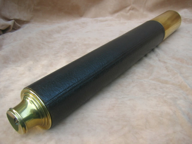 Early 19th century single draw leather clad marine telescope