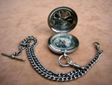 1916 Officers pocket compass with double albert chain