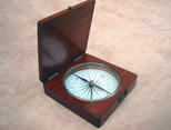 Early Victorian mahogany cased pocket compass