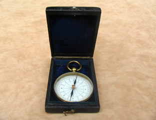 Victorian brass pocket compass