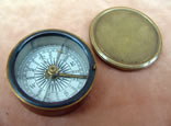 Victorian brass pocket compass by F Barker & Son London