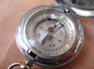 French pocket watch style night compass