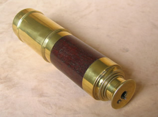 19th century 3 draw mahogany banded telescope