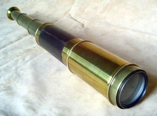 3 draw leather clad ships telescope